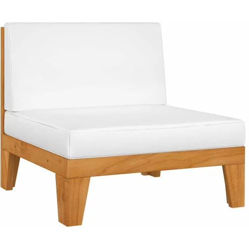  Sekcijski sredinski kavč in kremno bele blazine akacijev les, (20661009)