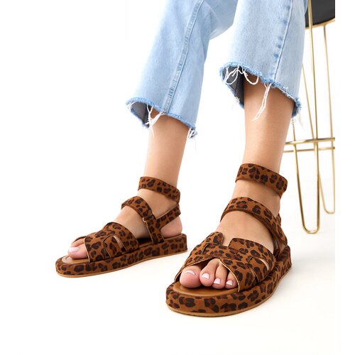  Maimuna Leopard Print Ankle Strap Sandals Slike