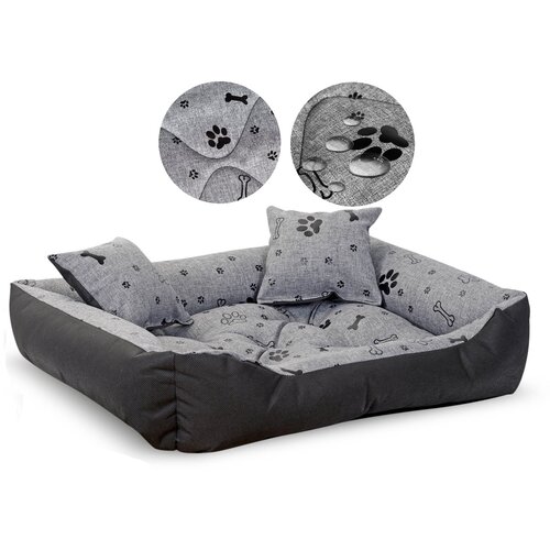 AIO FACTORY Pasja postelja pesjak 75x65cm nepremočljive kosti črna, (21960722) Slike