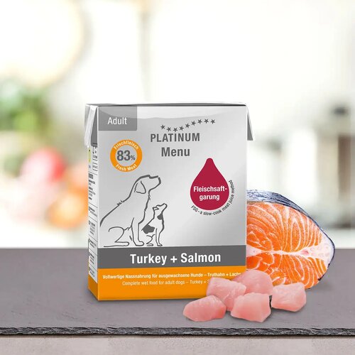 Platinum Menu puretina in losos 375 g tetra-pak Slike