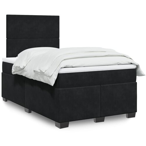  Krevet box spring s madracem crni 120 x 190 cm baršunasti Cene