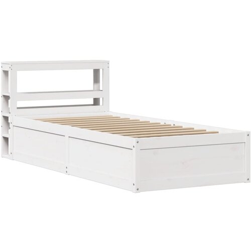 vidaXL Okvir za krevet s uzglavljem bijeli 90x200 cm masivna borovina Cene