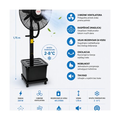 Fuji AIR TAKAYAMA FU-DB-12601 SAMOSTOJEĆI VENTILATOR S RASPR&Scaron;IVAČEM Cijene