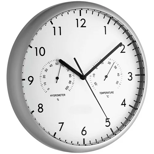TFA okrugli zidni sat (srebrne boje, promjer: 26,5 cm)