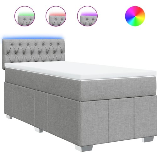 Maison Chic Box spring postelja - Vzmetna postelja z vzmetnico svetlo siva 90x200 cm blago SL11087, (21902149) Cene