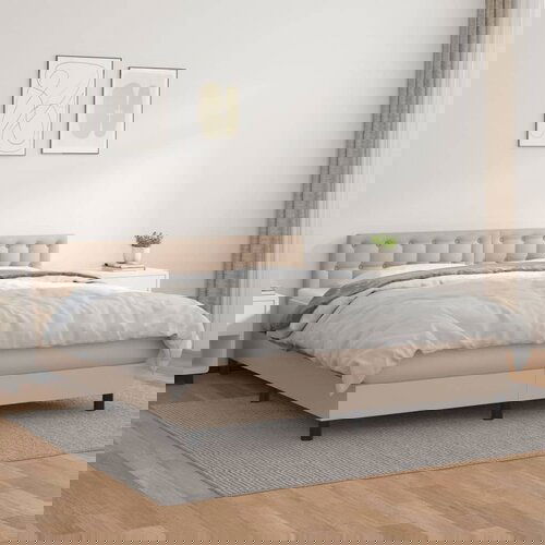  The Living Store Box spring postelja z vzmetnico kapučino 180x200cm umetno usnje - Box Spring Postelja, (21458014) Slike