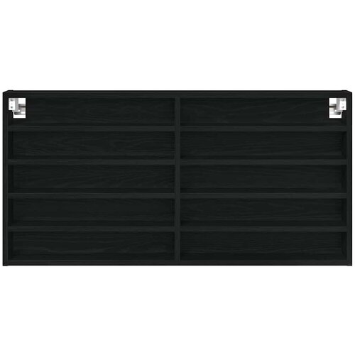  Ormar za izlaganje s policom Zidne Crni hrast 100 x 8,5 x 50 cm Slike