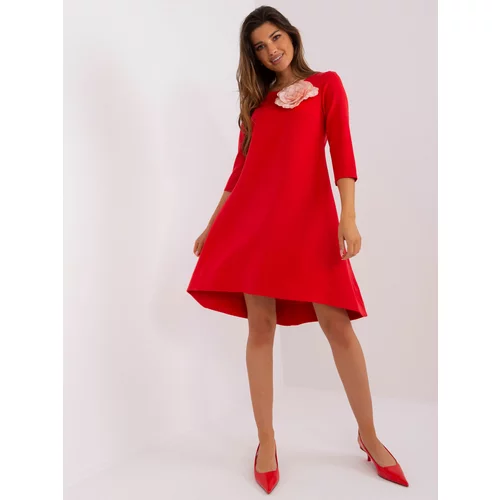Fashion Hunters Red cocktail dress with flower
