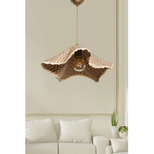 VISILICA ECRU smeđa, metal/ pamuk, promjer 44 cm, visina 54 cm, E27 60 W Slike