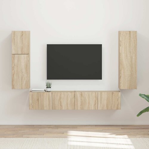  Set TV komoda 4 kom. Sonoma hrast Konstruirano drvo Cene