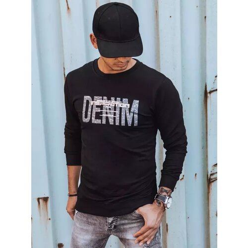 DStreet Bluza męska z nadrukiem czarna Slike