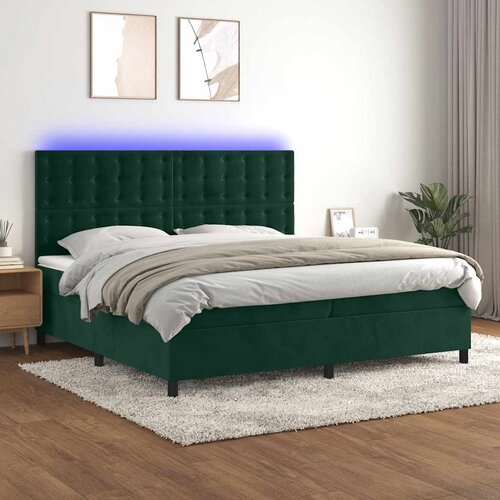  box spring s madracem LED tamnozeleni 200x200 cm bar&scaron;un Cijene