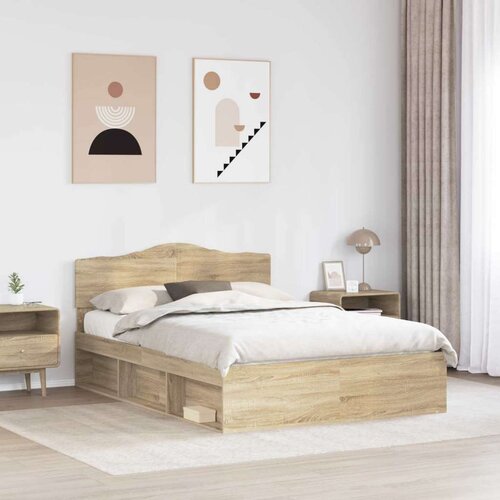  Okvir za krevet s uzglavljem Sonoma hrast 150 x 200 cm Slike