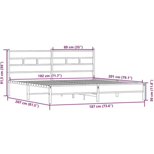 VidaXL metalni okvir kreveta bez madraca boja hrasta sonome 180x200 cm Slike