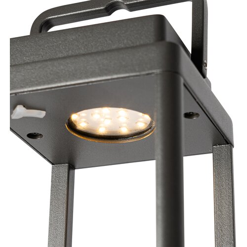 QAZQA Zunanja namizna svetilka temno siva z LED polnilno - Yara Slike