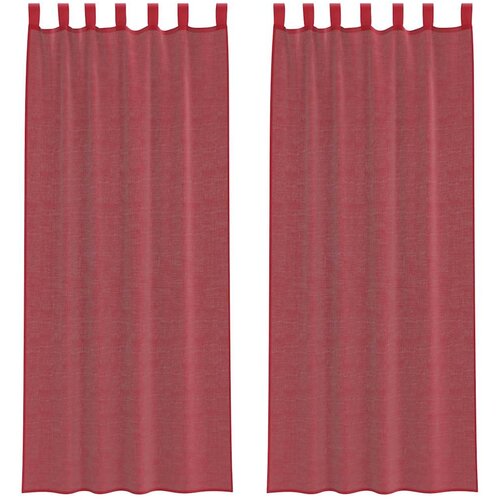 vidaXL Voile zavjese s petljama 2 kom. vinsko crvene 140x260 cm - boja crnog vina 140 x 260 cm 1 s petljama Cene
