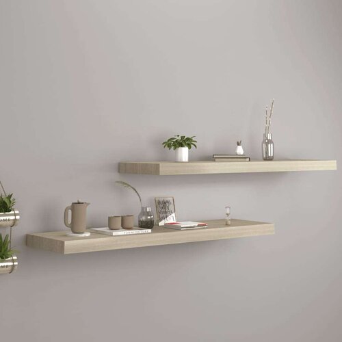 vidaXL plutajuće zidne police 2 kom boja hrasta 90 x 23,5 x 3,8 cm MDF Cijene