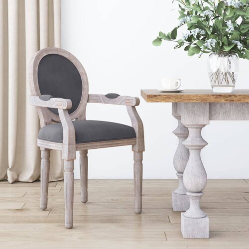 VidaXL Jedilni stol temno siv 54x56x96,5 cm žamet Slike