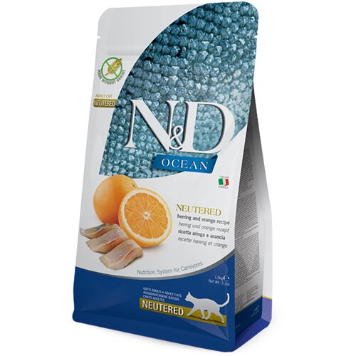 Farmina N&D Ocean Cat Sterilised Adult haringa i naranča - 1,5 kg Cijene