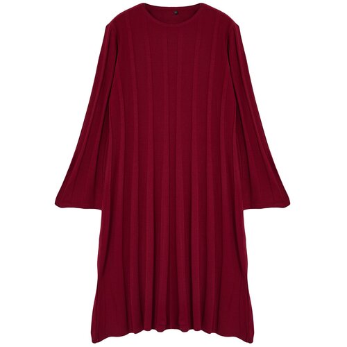 Trendyol Curve Plum Corded Crew Neck Knitwear Dress Cene