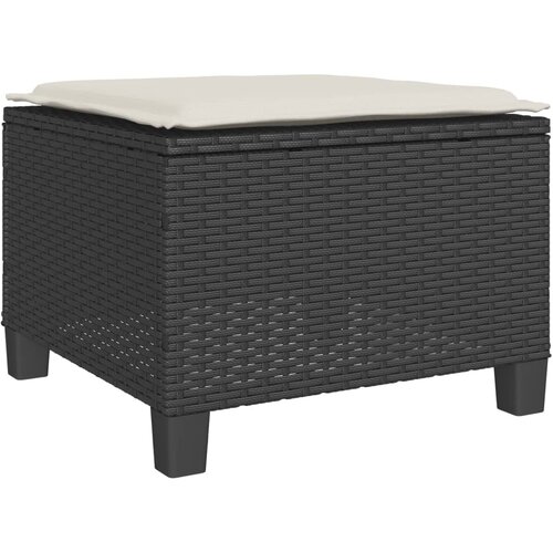  3-dijelni bistro set s jastucima crni od poliratana Slike