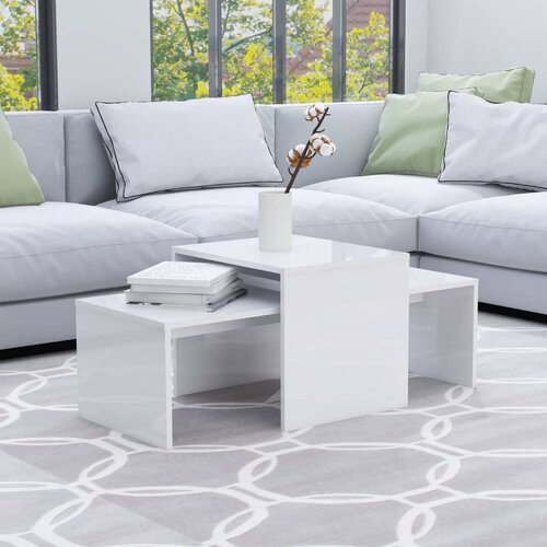  Set stolića za kavu visoki sjaj bijeli 100 x 48 x 40 cm drveni Cene