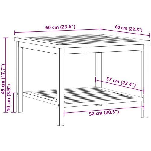  Bocni stol Prirodna nafta 60 x 60 x 45 cm Čvrsto drvo akacije Slike