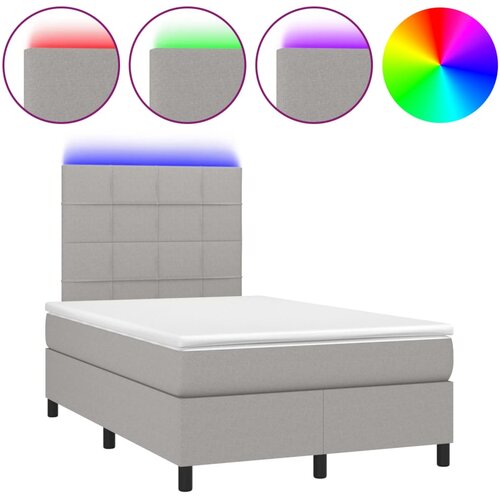 Maison Chic Box spring postelja - Vzmetna postelja z vzmetnico LED sv. siva 120x200 cm blago SL22230, (21901010) Cene