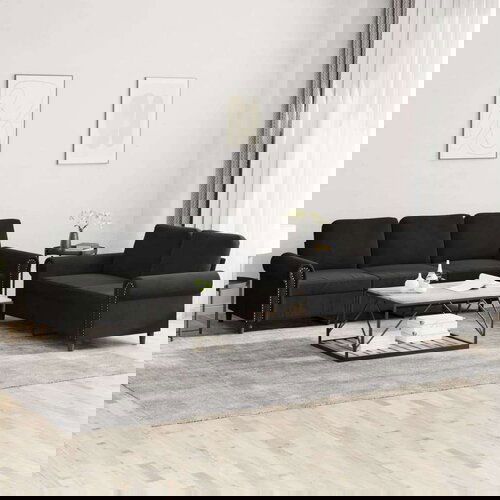  2-dijelni set sofa s jastucima crni baršunasti Cijene