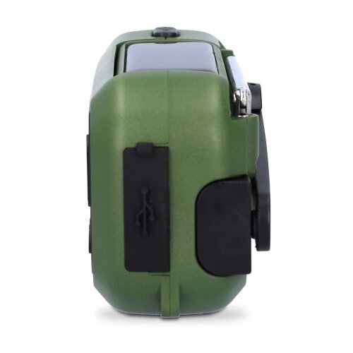 Nedis RDDBCR2000GN-Radio DAB+/FM sa ručnim navijanjem, solarnim panelom i LED osvetljenjem, 5V/2500 mAh Slike