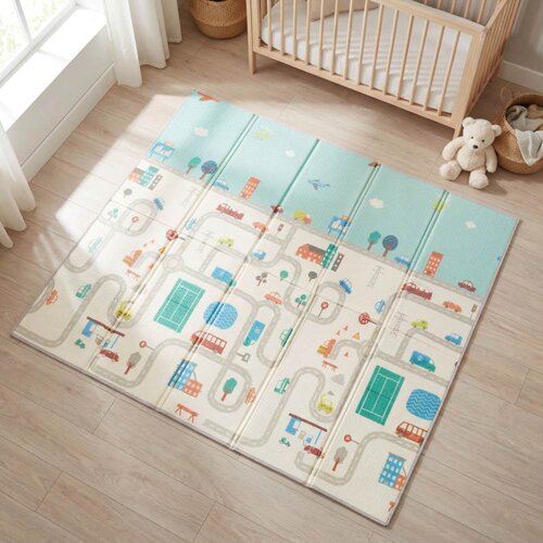 Fillikid dvostrana podloga za igru Street, 180x200 cm Slike