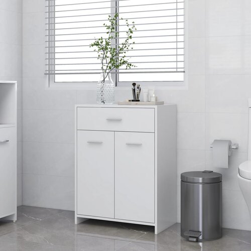 VidaXL Kopalni&amp;scaron;ka omarica bela 60x33x80 cm iverna plo&amp;scaron;ča Slike