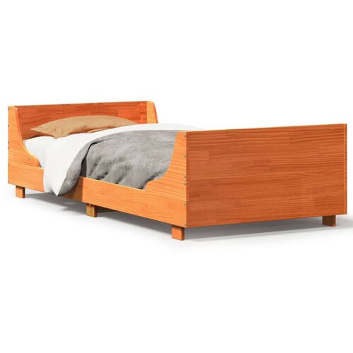 VidaXL Okvir kreveta bez madraca vo&amp;scaron;tano smeđi 100x200 cm od borovine Slike