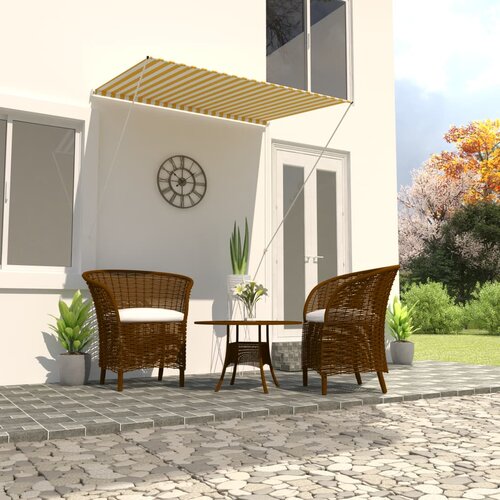 vidaXL Zložljiva tenda 150x150 cm rumena in bela Cene