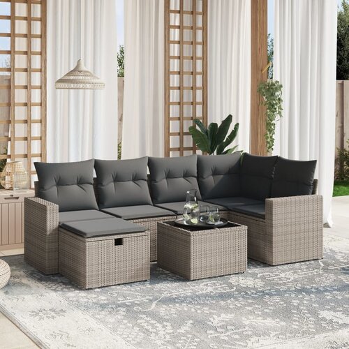 vidaXL 7-dijelni set vrtnih sofa sivi od poliratana Cene