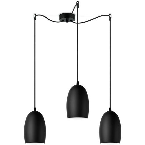 Sotto Luce Crna trodijelna viseća lampa UME Elementary Matte ⌀ 13,5 cm Slike