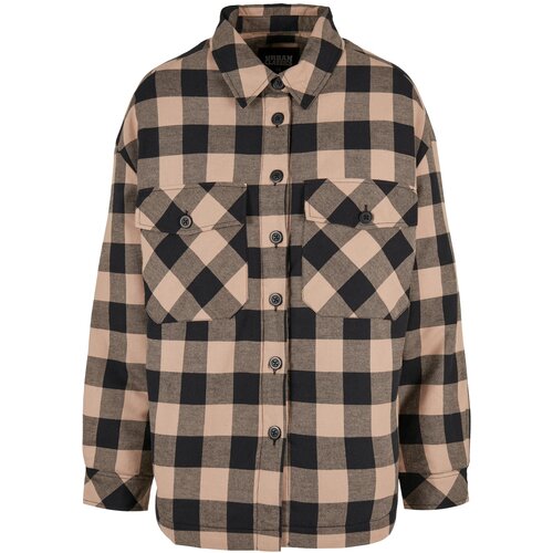 Urban Classics Women's flannel padded overshirt black/softtaupe Cijene