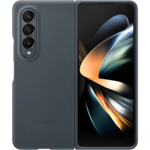 Samsung Usnjeno ohišje za Galaxy Z Fold 4, združljivo z brezžičnim polnjenjem, Črna, (20639995) Cene