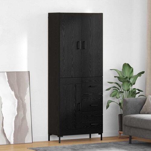  Highboard Crni hrast 69,5 x 34 x 180 cm Konstruirano drvo Slike
