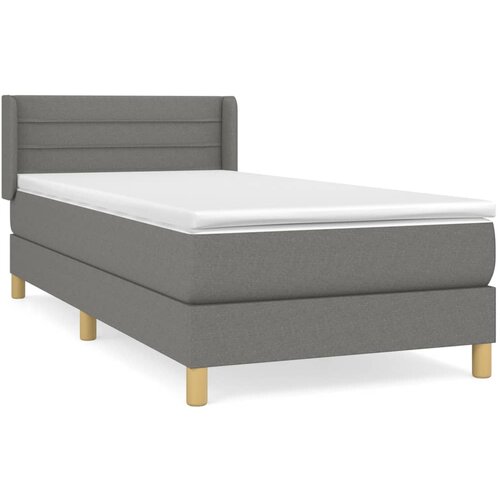 Maison Chic Box spring postelja - Vzmetna postelja z vzmetnico temno siva 90x200 cm blago SL20281, (21893652) Slike