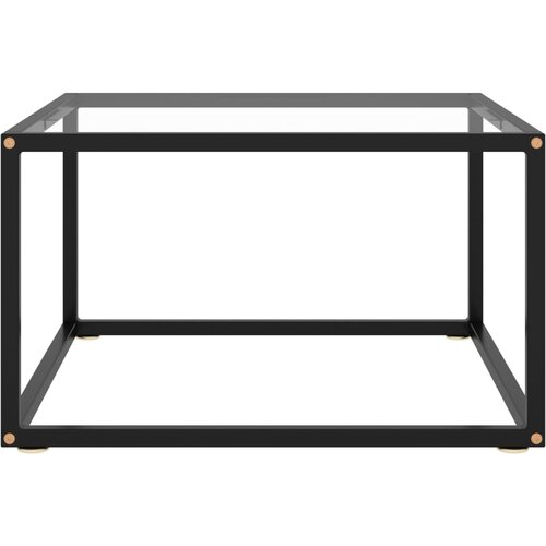 Maison Chic Klubska mizica - kavna mizica - Nizka mizica črna s kaljenim steklom 60x60x35 cm, (21755325) Slike