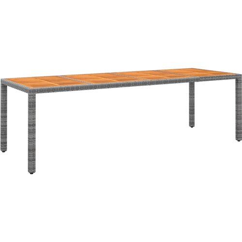The Living Store Vrtna miza siva 250x100x75 cm poli ratan in trden akacijev les - Vrtna Miza, (21467731) Slike
