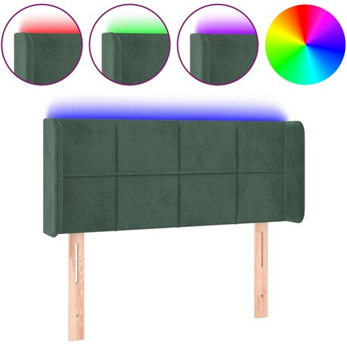 vidaXL LED posteljno vzglavje temno zeleno 83x16x78/88 cm žamet, (20933191) Cene