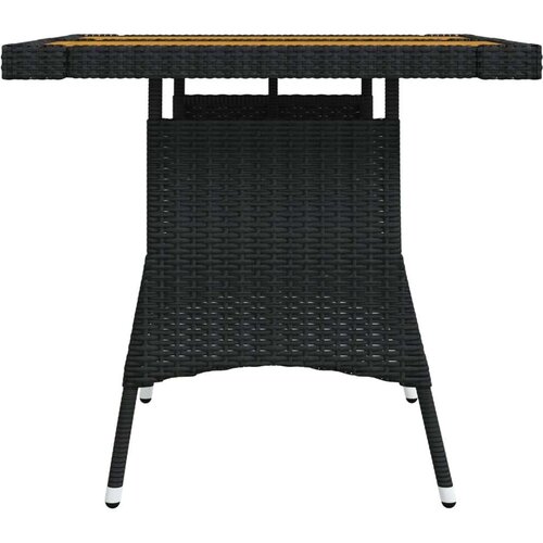 VidaXL Vrtni stol crni 70x70x72 cm poliratan i masivno bagremovo drvo Slike