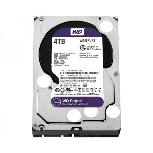 Western Digital hard disk WD WD40PURZ interni/4TB/SATA3/35&amp;quot;/64MB/ljubičasta Slike