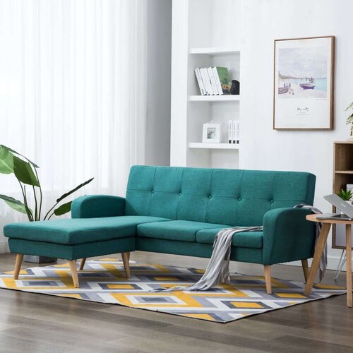  Kutna garnitura s presvlakom od tkanine 186 x 136 x 79 cm zelena Cijene