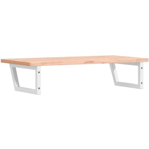 Zidna polica za umivaonik od čelika i masivne bukovine Smeđa 100 x 50 x 2.5 cm Slike