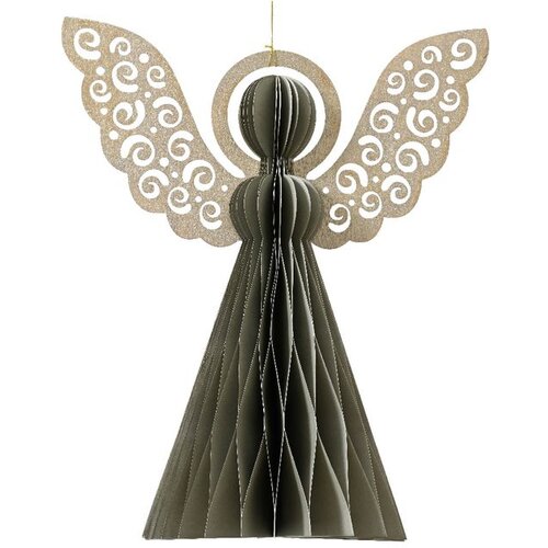 Dekordom Ukras za jelku Hanging paper angel 20cm 709260 - Grey - KMG Cene