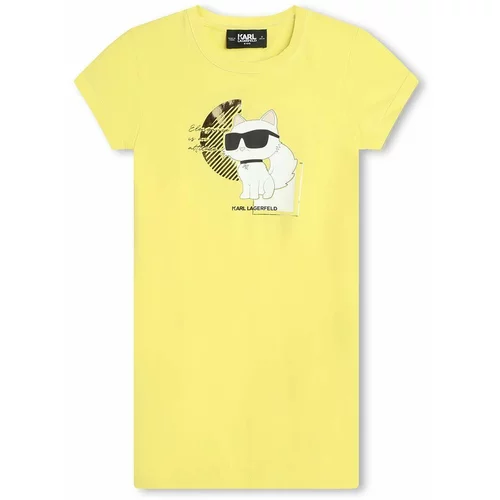 Karl Lagerfeld Otroška obleka rumena barva