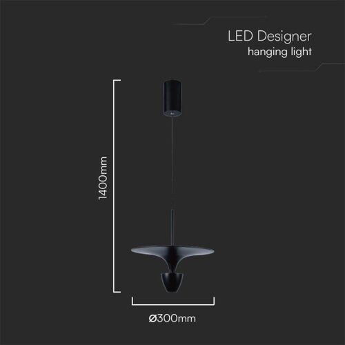  LED luster na sajli LED/9W/230V 3000K, crne boje Slike